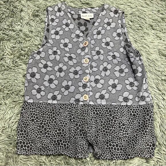Camille & Co Button Front V-Neck Tank Top Size Small - Picture 1 of 8